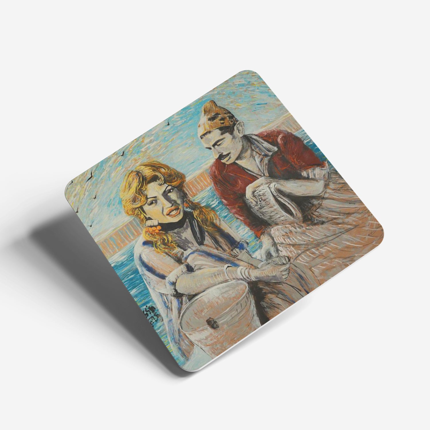 Kenawy and Hannoma Printed Coaster 9x9 cm Acrylic – YassinDraws.com