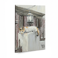 The Curious Cat Printed Wood 40x50 cm