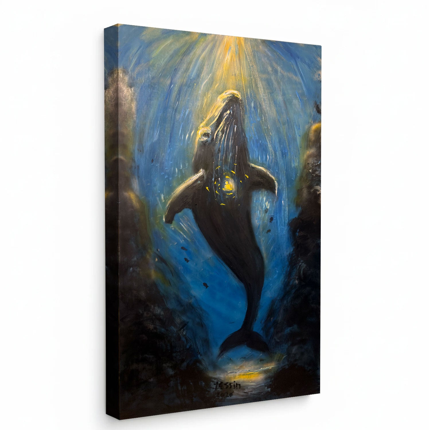 Younis Whale Printed Canvas 87x43 cm