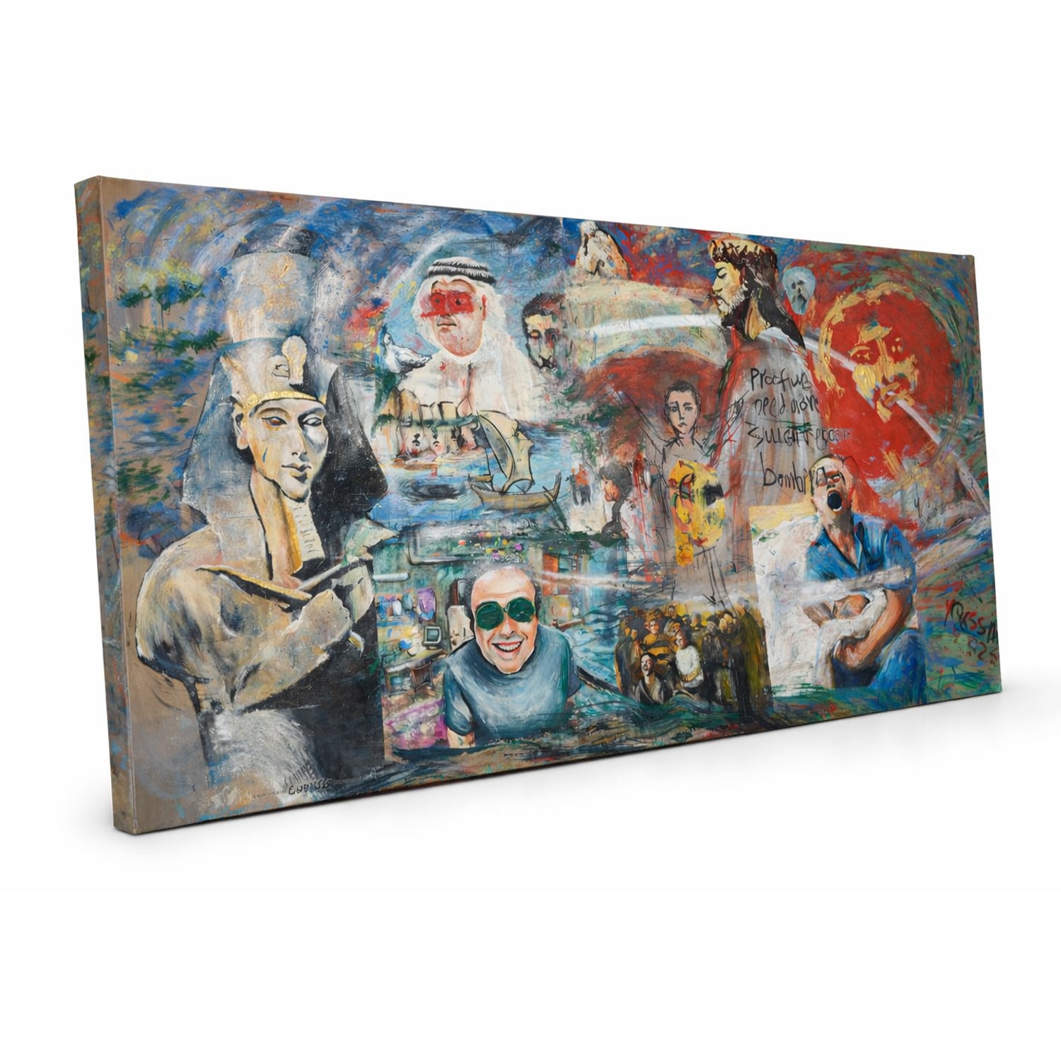 Yassin Collage Printed Canvas 43x87 cm